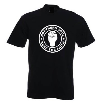 Northern Soul T Shirt - Keep The Faith Black